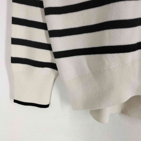 ユニクロ UNIQLO 24SS スムースコットンリラックスボーダークルーセーター レディース JPN:L
