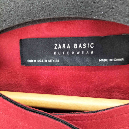 ザラ ZARA フェイクスウェードノーカラーコート レディース import:M