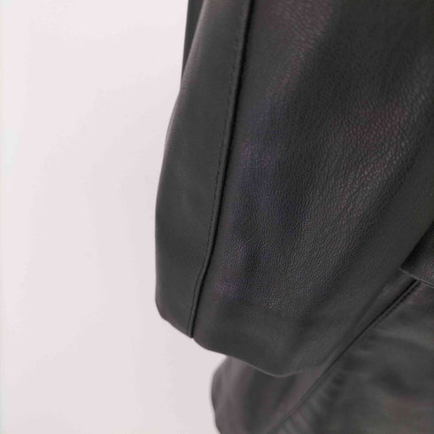 ザラ ZARA フェイクレザー ダブルブレストノーカラージャケット レディース JPN:M