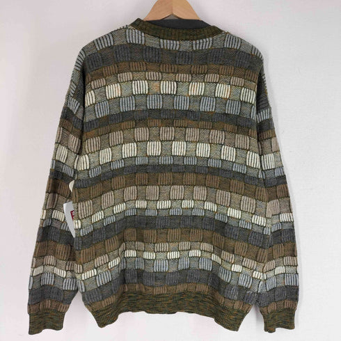 トサニ TOSANI カナダ製 ランダムチェックアクリルウールニット メンズ import:M