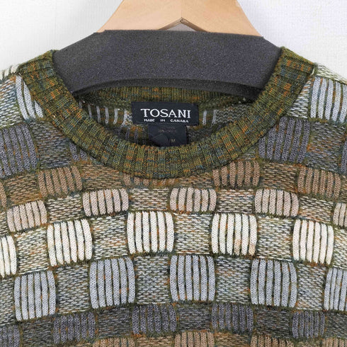 トサニ TOSANI カナダ製 ランダムチェックアクリルウールニット メンズ import:M