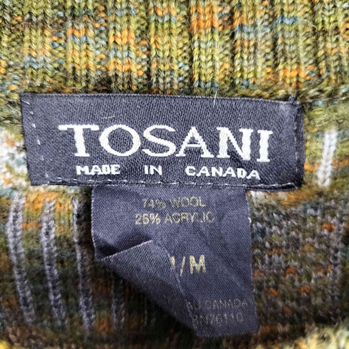 トサニ TOSANI カナダ製 ランダムチェックアクリルウールニット メンズ import:M