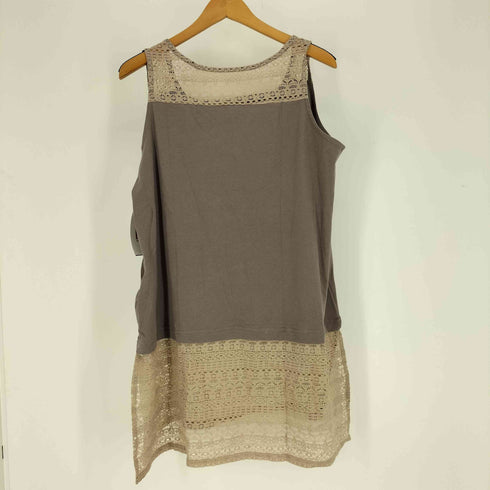 ノアール nOr LABEL 配色 裾レース タンクトップ レディース JPN:2