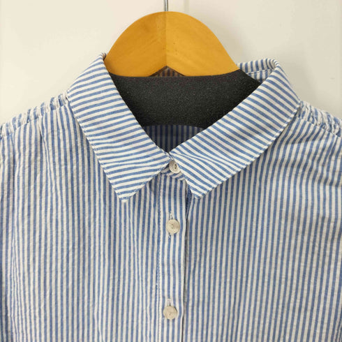 ザラ ZARA シアサッカーL/Sストライプシャツワンピース レディース JPN:M