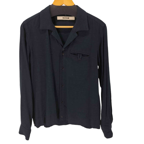 ファクトタム FACTOTUM L/S 開襟ウール混レーヨンシャツ メンズ JPN:46