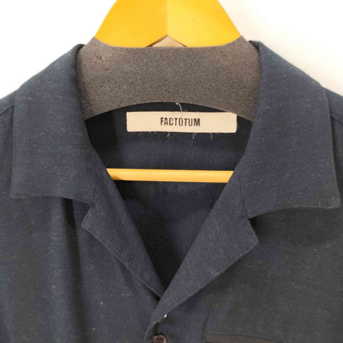 ファクトタム FACTOTUM L/S 開襟ウール混レーヨンシャツ メンズ JPN:46