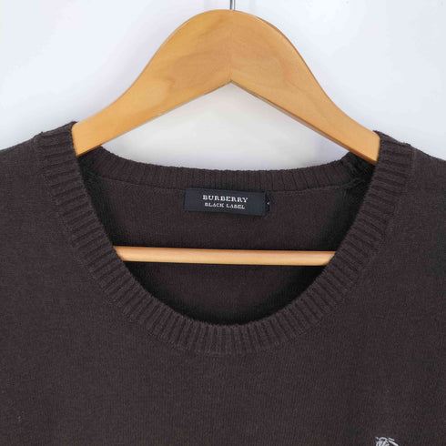 バーバリーブラックレーベル BURBERRY BLACK LABEL ロゴ刺繍 カシミヤブレンド ウール クルーネックニット メンズ 4