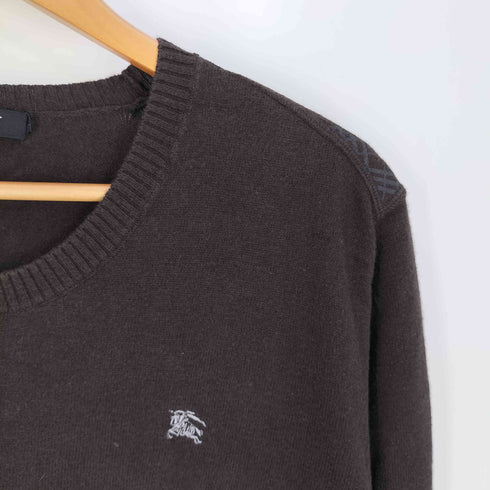 バーバリーブラックレーベル BURBERRY BLACK LABEL ロゴ刺繍 カシミヤブレンド ウール クルーネックニット メンズ 4