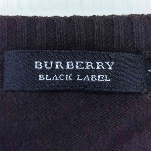 バーバリーブラックレーベル BURBERRY BLACK LABEL ロゴ刺繍 カシミヤブレンド ウール クルーネックニット メンズ 4