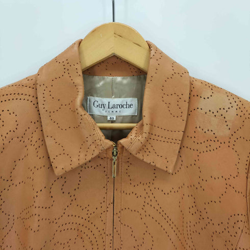 guy laroche レザージャケット レザーパンチング レディース JPN:40
