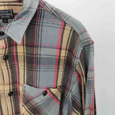 ショット Schott L/S ネル ワークシャツ メンズ import:L