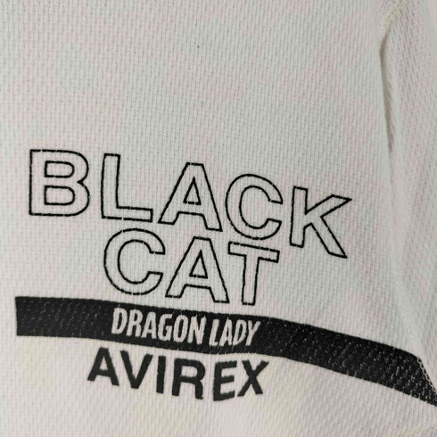 アヴィレックス AVIREX HONEYCOMB WAFFLE T-SHIRTS BLACK CAT ハニカムワッフル クルーネック L/S Tシャツ メンズ import:M