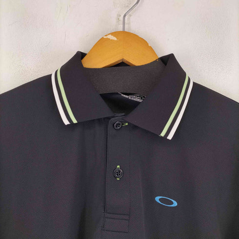 オークリー OAKLEY フロントワンポイントロゴ ラインカラーポロシャツ メンズ JPN:M