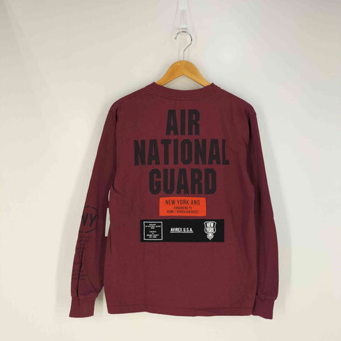 アヴィレックス AVIREX Air National Guard Patch & Print Long Sleeve T-Shirt エア ナショナル ガード パッチ アンド プリント ロングスリーブTシャツ メンズ import:M