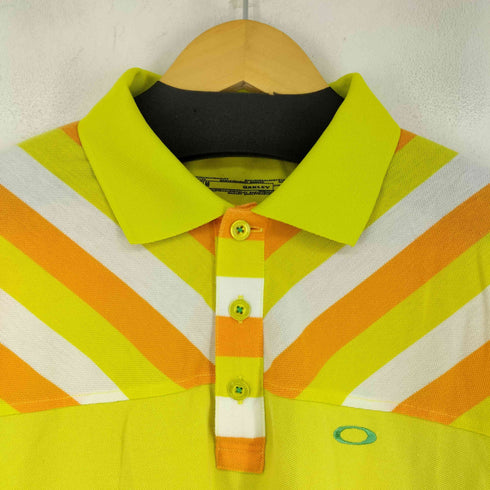 オークリー OAKLEY フロントワンポイントロゴ ラインカラーポロシャツ メンズ JPN:M