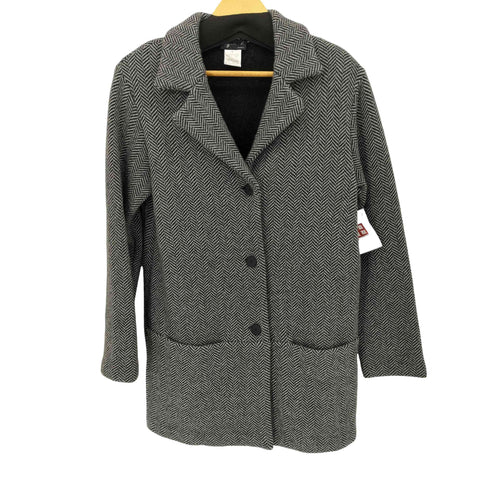 アニエスベー agnes b. PARIS MADE IN ROMANIA ヘリンボーンウールナイロンハーフコート レディース JPN:1