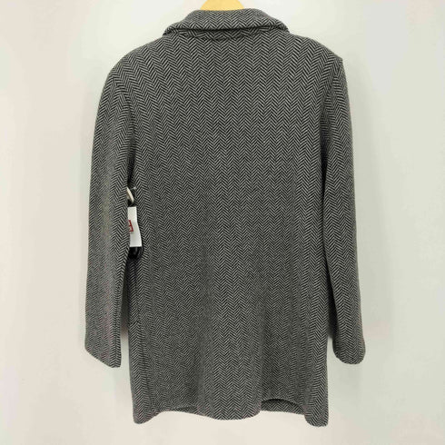 アニエスベー agnes b. PARIS MADE IN ROMANIA ヘリンボーンウールナイロンハーフコート レディース JPN:1