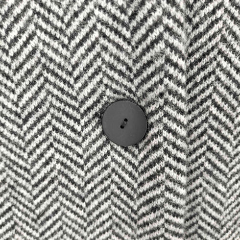 アニエスベー agnes b. PARIS MADE IN ROMANIA ヘリンボーンウールナイロンハーフコート レディース JPN:1