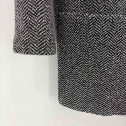 アニエスベー agnes b. PARIS MADE IN ROMANIA ヘリンボーンウールナイロンハーフコート レディース JPN:1