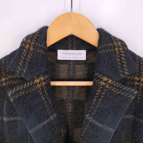 トゥモローランドトリコ TOMORROWLAND tricot タータンチェック ダブルブレスト 6B モヘヤ ニットジャケット メンズ JPN:S