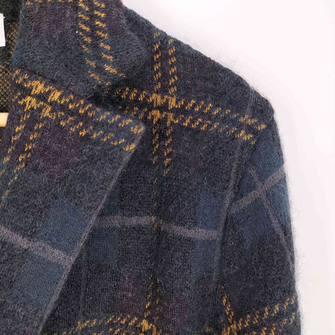 トゥモローランドトリコ TOMORROWLAND tricot タータンチェック ダブルブレスト 6B モヘヤ ニットジャケット メンズ JPN:S