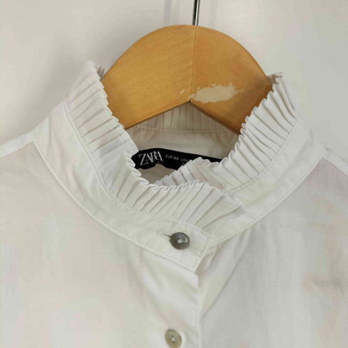 ザラ ZARA ボリュームフリル パフスリーブ シャツブラウス レディース import:XS