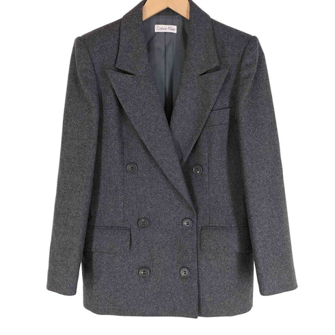 カルバンクライン CALVIN KLEIN ダブルブレストウールテーラードジャケット レディース