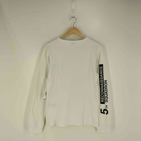 アヴィレックス AVIREX HONEYCOMB WAFFLE T-SHIRTS BLACK CAT ハニカムワッフル クルーネック L/S Tシャツ メンズ import:M