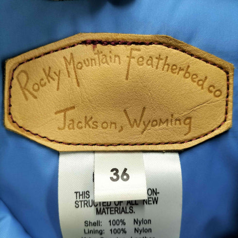 ロッキーマウンテンフェザーベッド Rocky Mountain FeatherBed レザー切替ダウンベスト メンズ 36