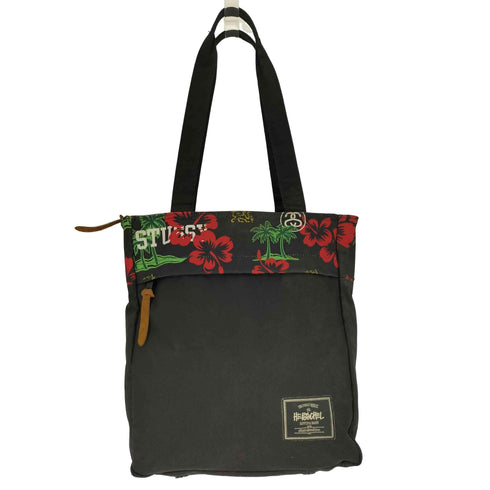 ステューシー Stussy HARVEST ハーベスト ハイビスカス柄 キャンバス トートバッグ メンズ