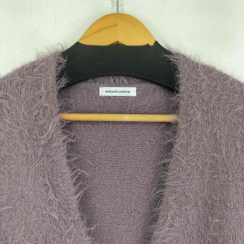 ナチュラルクチュール natural couture 深Vフェザーミドルカーディガン レディース