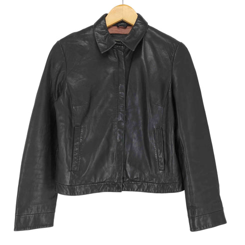 バナナリパブリック BANANA REPUBLIC 90~00S 比翼レザースウィングトップ レディース JPN:S