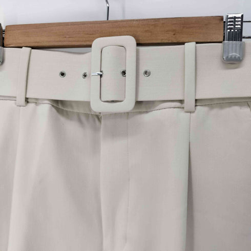 ザラ ZARA ベルト付きセンタープレステーパードパンツ レディース JPN:S