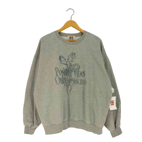 SLOW ACID 刺繍 クルーネックスウェット メンズ import:M