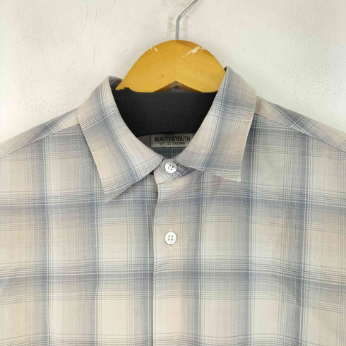 ビューティーアンドユースユナイテッドアローズ BEAUTY & YOUTH UNITED ARROWS 尾州 オンブレチェック レギュラーフォルム テーパード シャツ メンズ JPN:L