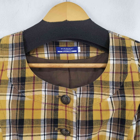 バーバリーブルーレーベル BURBERRY BLUE LABEL ラウンドカラー チェックワンピース レディース 36