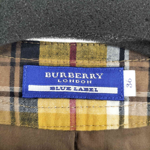 バーバリーブルーレーベル BURBERRY BLUE LABEL ラウンドカラー チェックワンピース レディース 36