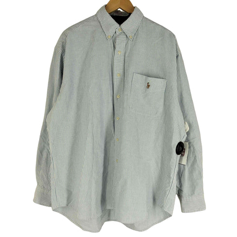 ポロバイラルフローレン Polo by RALPH LAUREN THE BIG SHIRTストライプ柄 ポニー刺繍 BDシャツ オックスフォード メンズ import:M