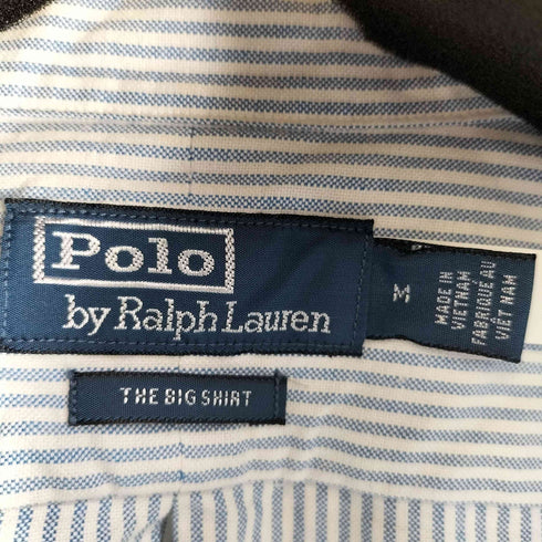 ポロバイラルフローレン Polo by RALPH LAUREN THE BIG SHIRTストライプ柄 ポニー刺繍 BDシャツ オックスフォード メンズ import:M