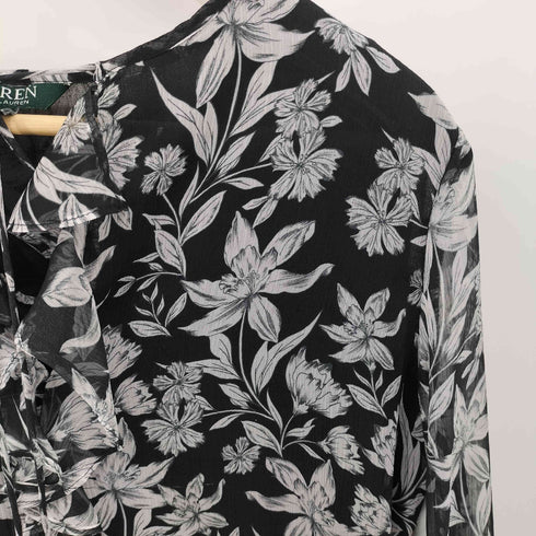 ローレンラルフローレン LAUREN RALPH LAUREN 花柄 シアー フリルブラウス レディース import:M