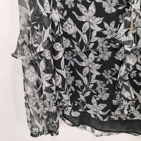 ローレンラルフローレン LAUREN RALPH LAUREN 花柄 シアー フリルブラウス レディース import:M