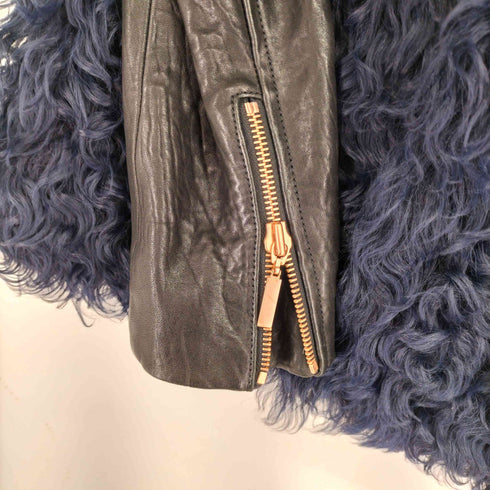 セドリックシャルリエ Cedric Charlier ムートンレザープードルファージャケット レディース