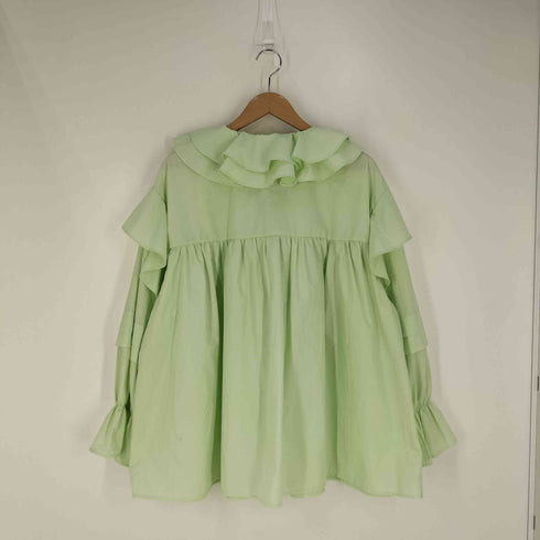 wee9s big collar frill blouse ビッグカラー フリルブラウス レディース FREE