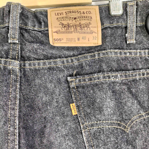 リーバイス Levis 522刻印 MADE IN USA 94年製 オレンジタブ 先染め 505 ブラックデニムパンツ メンズ W40 L32