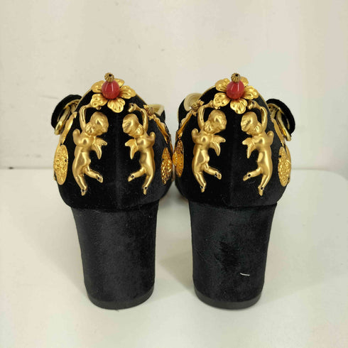 ドルチェアンドガッバーナ DOLCE&GABBANA ジュエリーヒールスウェードパンプス レディース EUR:37