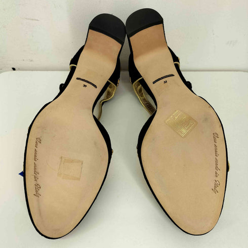 ドルチェアンドガッバーナ DOLCE&GABBANA ジュエリーヒールスウェードパンプス レディース EUR:37