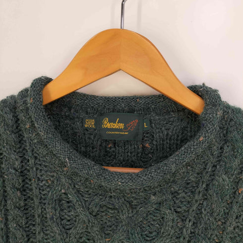 Bracker ロールネック ウール フィッシャーマンニット アランニット メンズ import:L