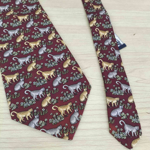 バーバリーズ BURBERRYS 猫柄シルクネクタイ メンズ
