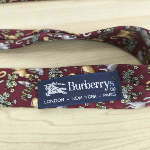 バーバリーズ BURBERRYS 猫柄シルクネクタイ メンズ