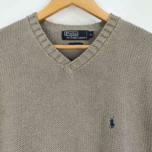 ポロバイラルフローレン Polo by RALPH LAUREN ポニー刺繍 Vネック コットンニット メンズ import:XL